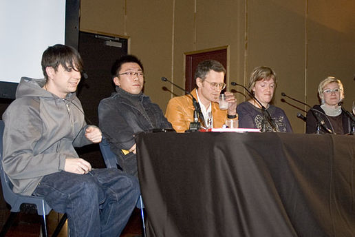 The Panel: Matt from Reality Compound, Justin Zhang, Peter McLennan, Robyn Gallagher and danah boyd