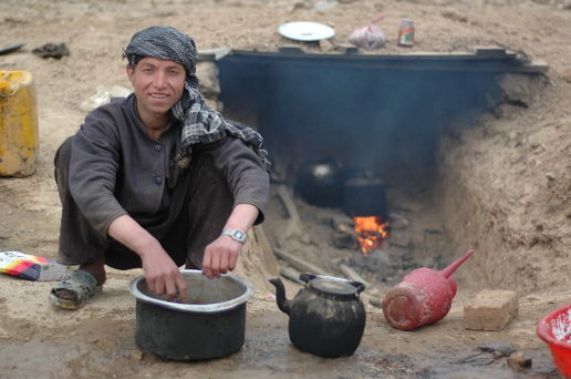 Making tea on the Panjshir hills: 