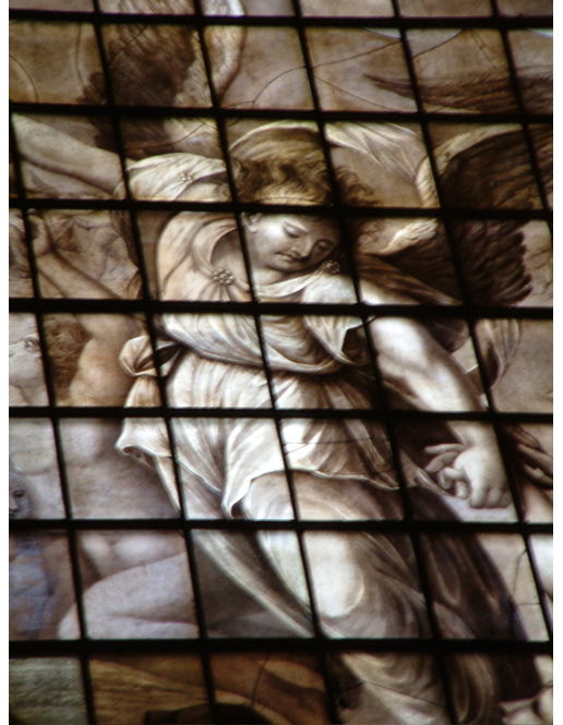 Magdalen Chapel: A small part of the fantastic lead light window in Magdalen College chapel